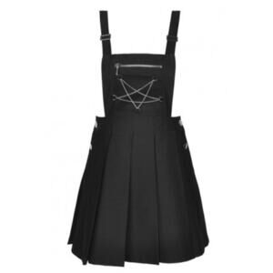 Dark In Love Skirt Black Goth Punk Grunge Suspenders Star Chain Sz Small‎ NEW